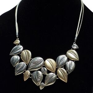 Chico's Gold and Silver Leaf Necklace